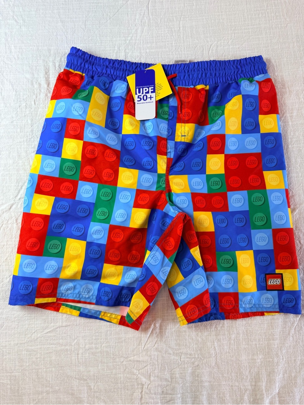 Lego Bright Multicolor Brick Print Kids Shorts - Red Blue Yellow Green XXL 18